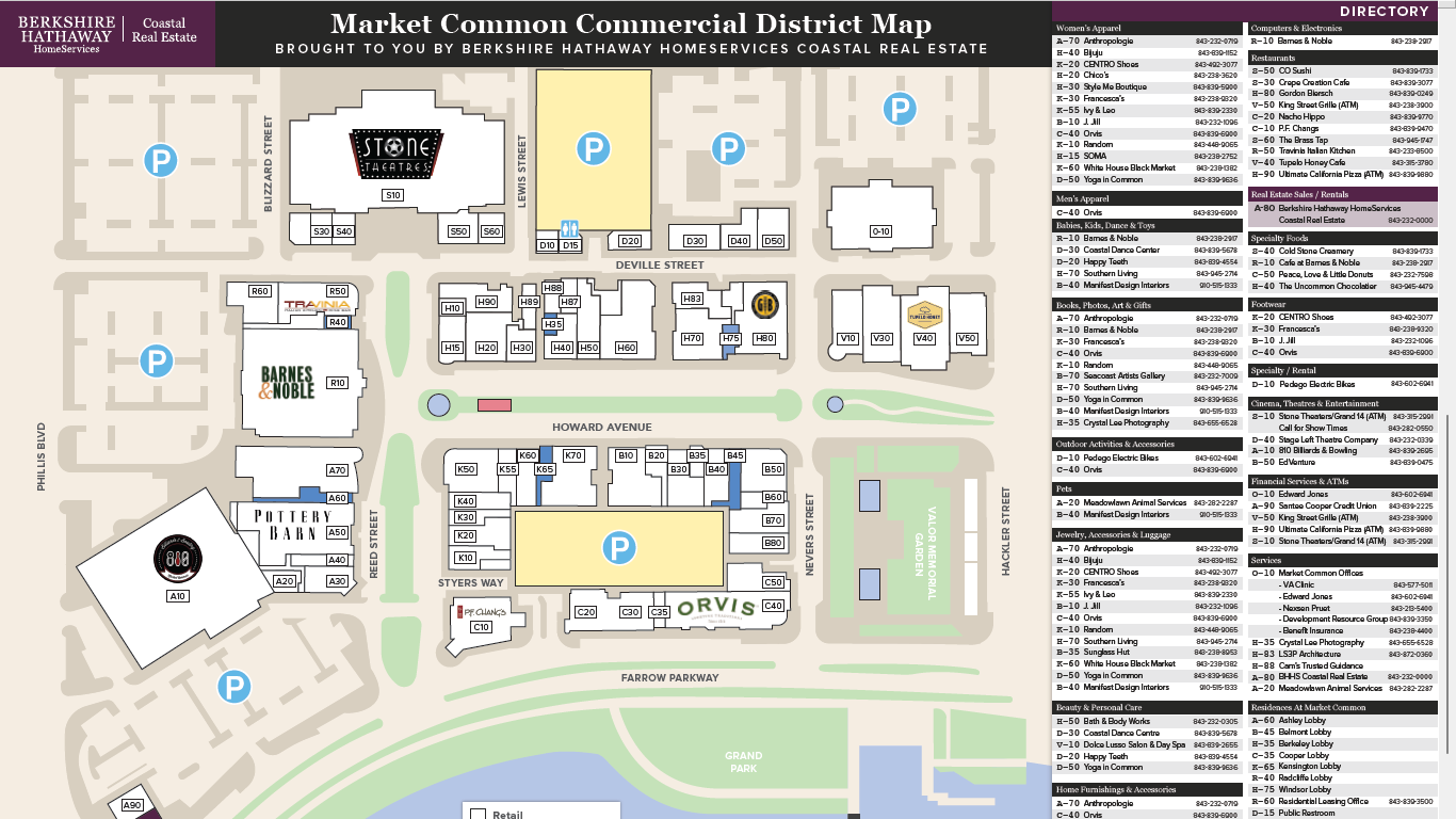 Market Common Area Map - Homes at Market Common